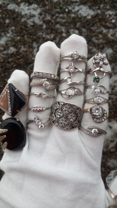 Срібні колечка 925 проба. Містік топаз, гранат ,топаз, улексит.