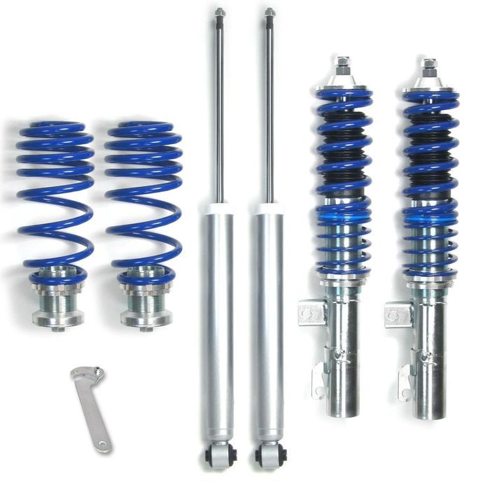 Kit suspenção coilovers JOM BLUE LINE para Audi TT Coupe / Roadster 8N, Seat Leon Cupra R 1M, Skoda Octavia RS 1U.