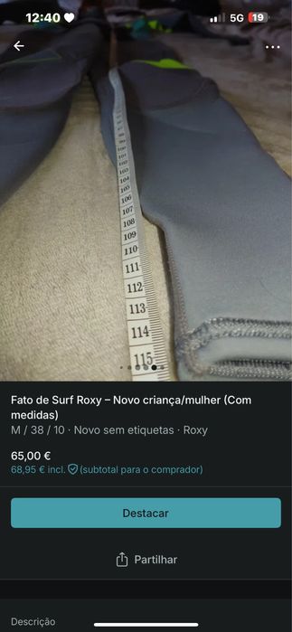 Fato de Surf Roxy – Novo criança/mulher (Ver Fotos para Detalhes)