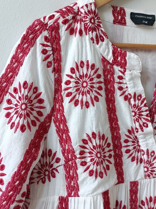 Sukienka oversize nowa biała z haftem boho letnia babydoll S M