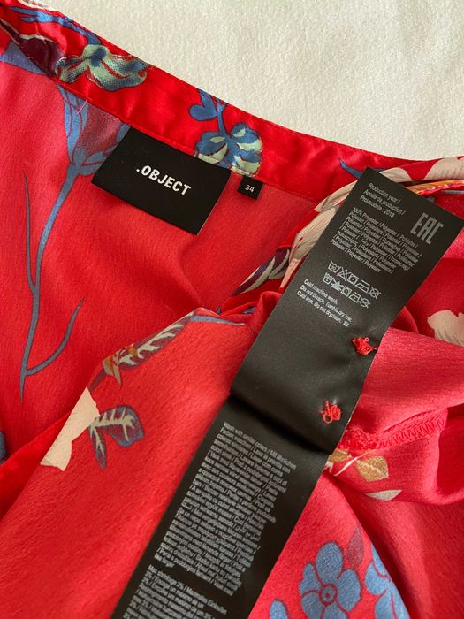 OBJECT sukienka japońska kimono szmizjerka czerwona w kwiaty rozm. 34