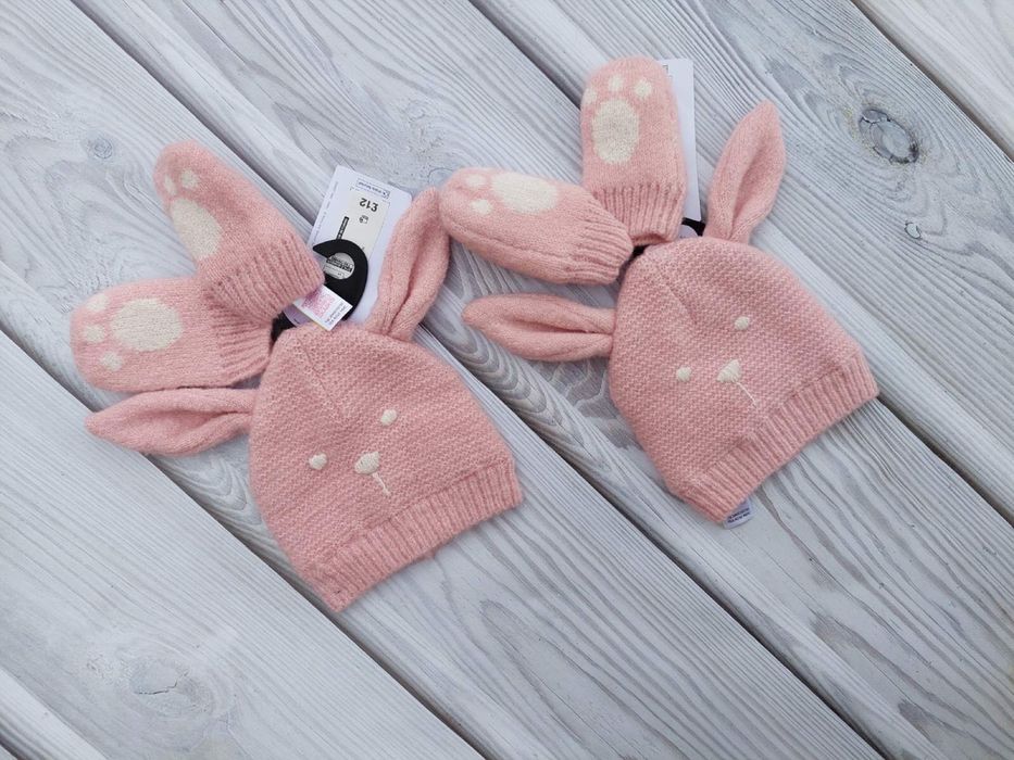 Комплект шапка та рукавички  3/6 міс