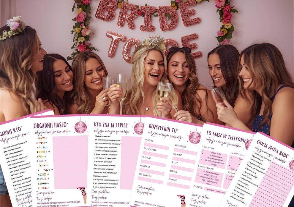 Karty gry na Wieczór Panieński. Wydrukowane gry