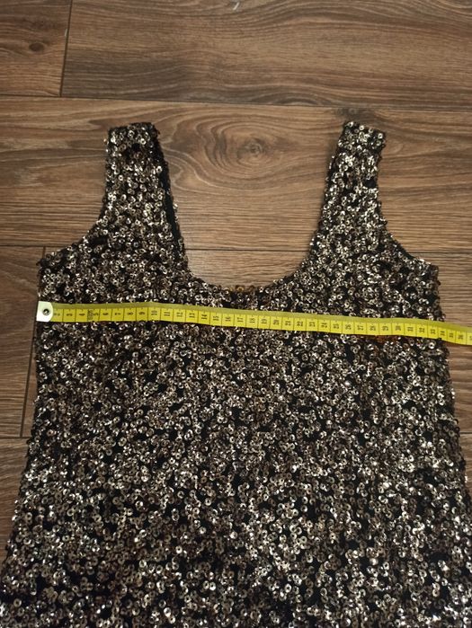 Złota cekinowa sukienka 32/34 Sylwester, karnawał