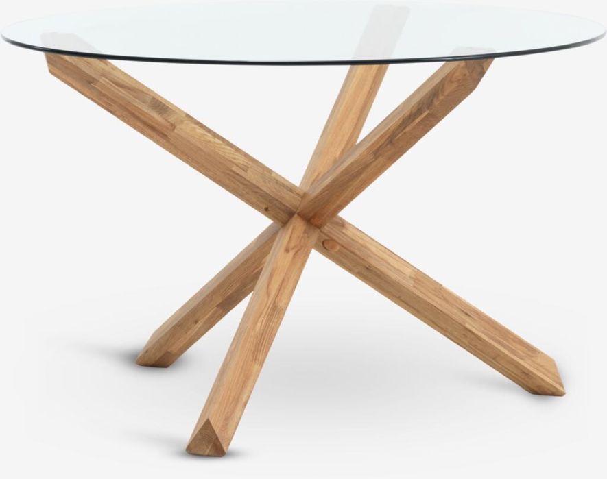 Стіл обідній AGERBY 119 см скло+дуб