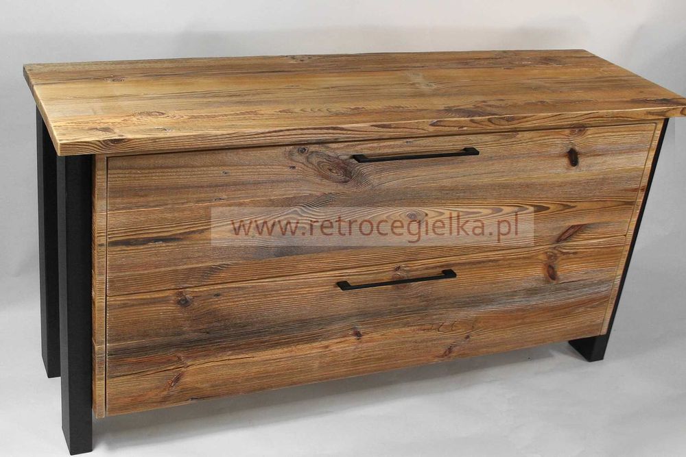 Szafka łazienkowa stojąca, komoda, stare drewno, dwie szuflady
