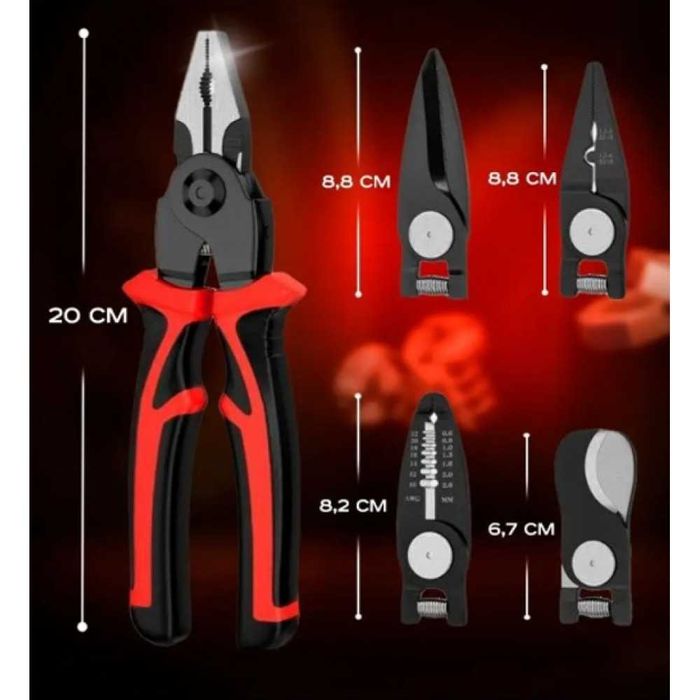Многофункциональные плоскогубцы 5 в 1 со сменными головками
