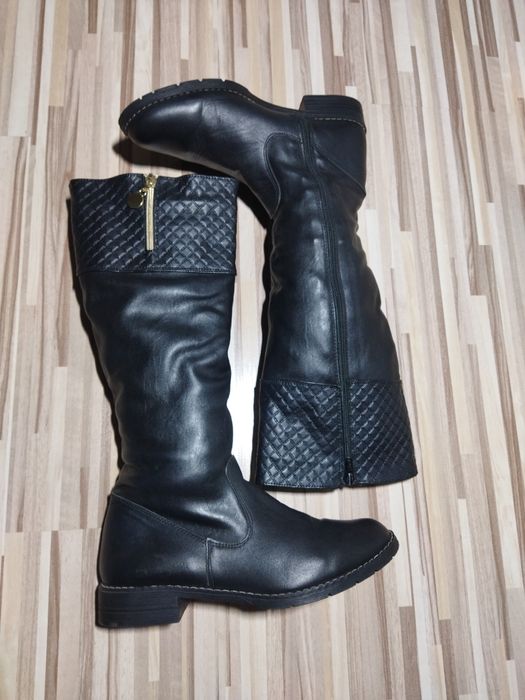 Długie kozaki damskie ocieplane