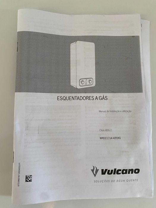 Vendo esquentador Vulcano Click!HDG 2 de 14 Litros, totalmente NOVO