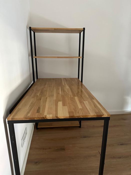 Secretária madeira com estante