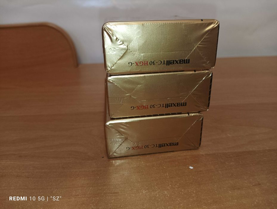 Maxell - HGH-GOLD - TC-30 - kasety VHS C - 3 sztuki - USA - NOWE !