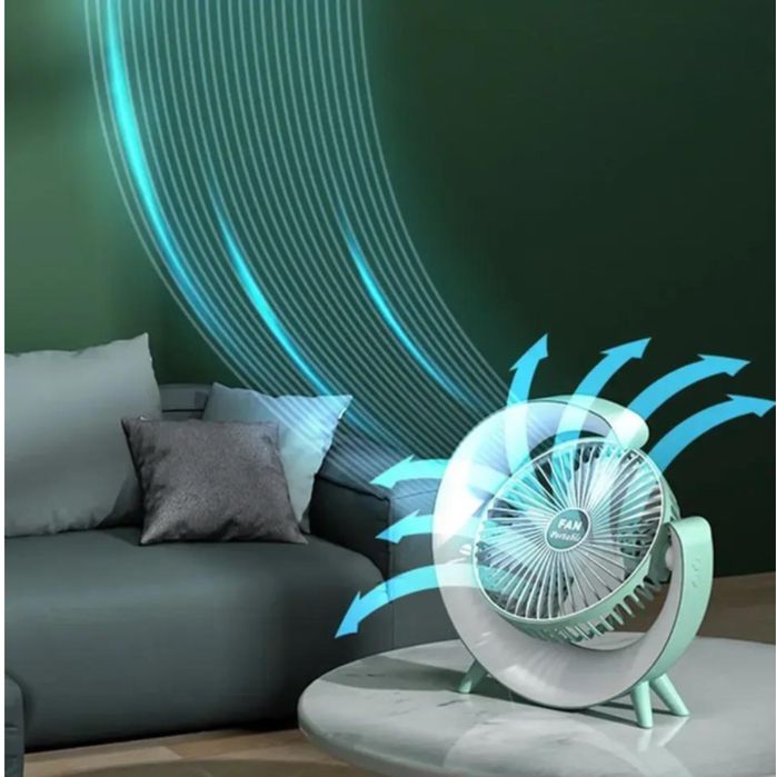 Настільна лампа, тришвидкісний вентилятор з обертанням на 180°