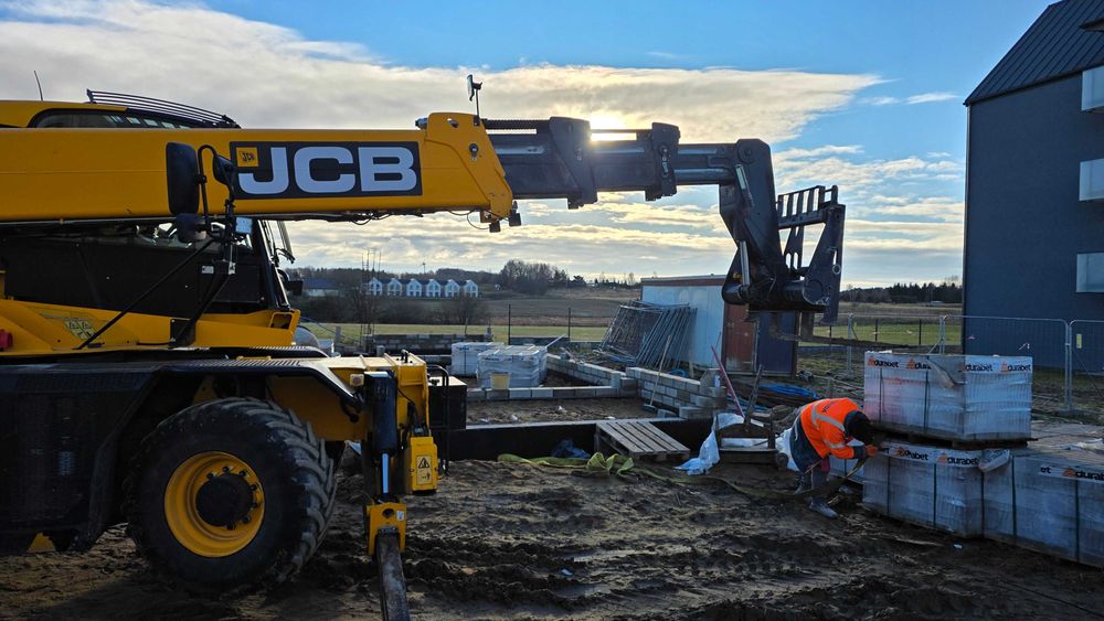 Usługa wynajem ładowarka obrotowa roto zwyżka żuraw dźwig kosz