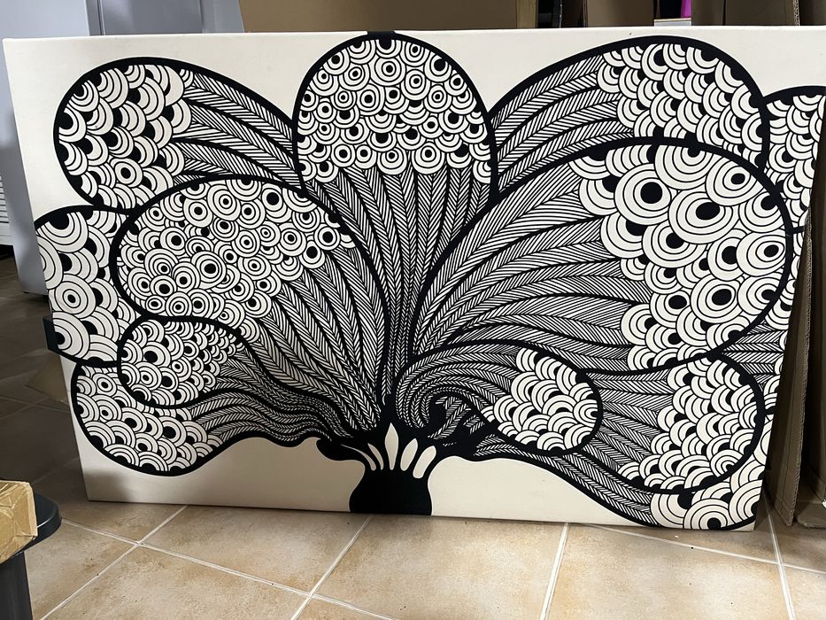 Tela com tecido da desinger Olga Ramnek para o Ikea 2008