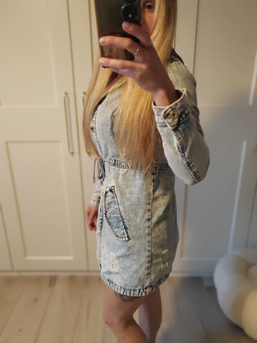 Parka jeansowa S