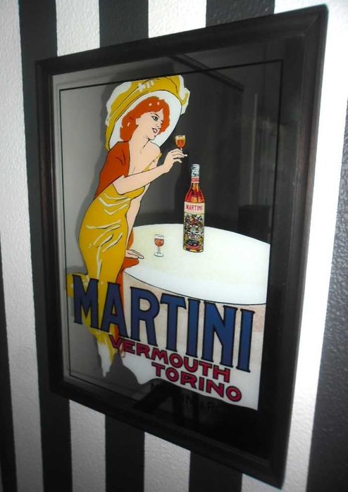 Quadro/Espelho Publicitário Antigo - Martini