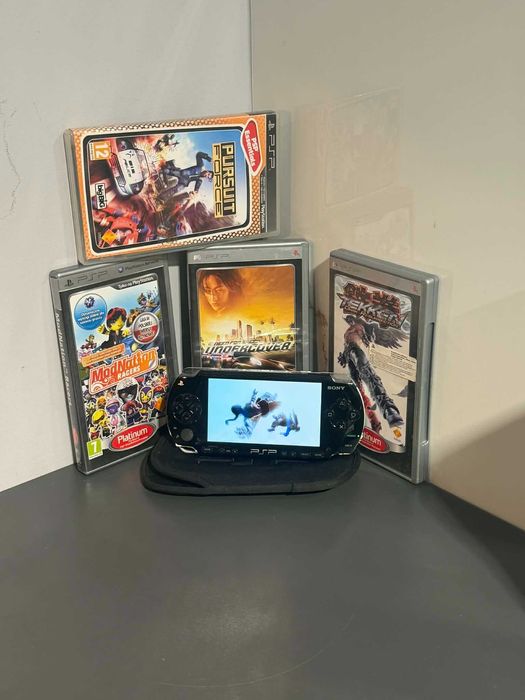 Konsola PSP Fat, 4 gry, etui/Lombard Krzysiek