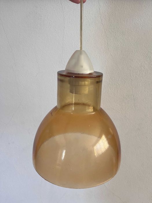 Conjunto de 4 candeeiros de teto em vidro âmbar, ideal para DIY