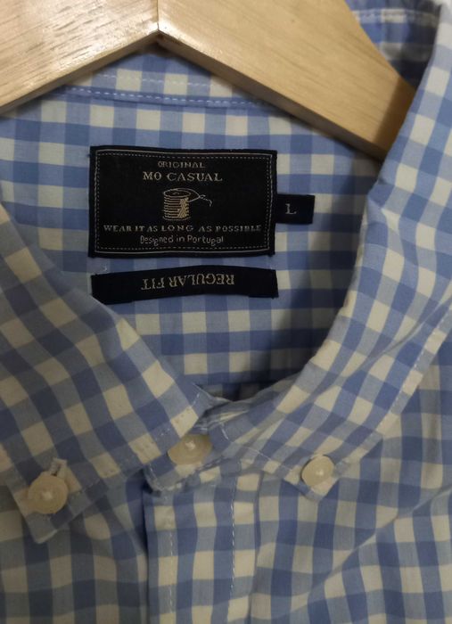 Camisa da MO xadrez azul nova