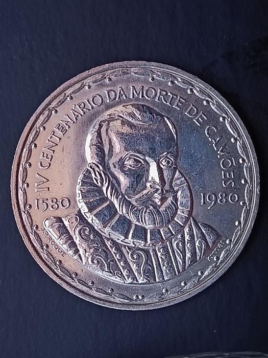 Moeda de 1000 Escudos Camões 1980 Prata 925 Portuguesa