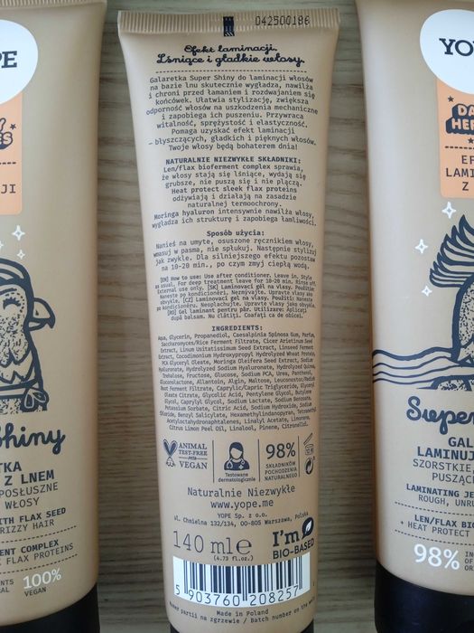 YOPE Daily Heroes Super Shiny Galaretka laminująca d/włosów 140ml