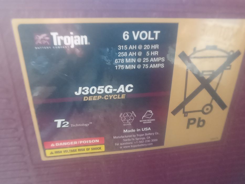 BATERIAS SOLARES DE SUPERIOR QUALIDADE trojan 6 v 390 amp
