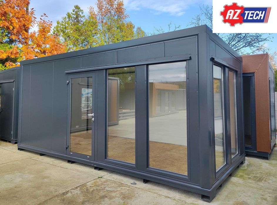 Przeszklony kontener biurowy 6,0 x 3,0 m z dostawą