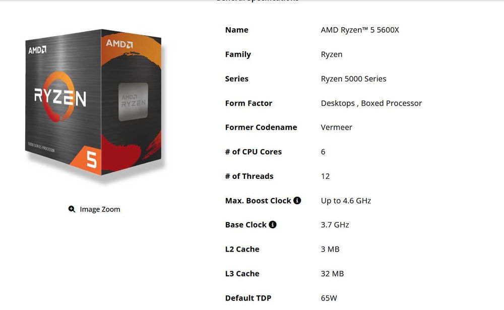 Processador AMD 5600x