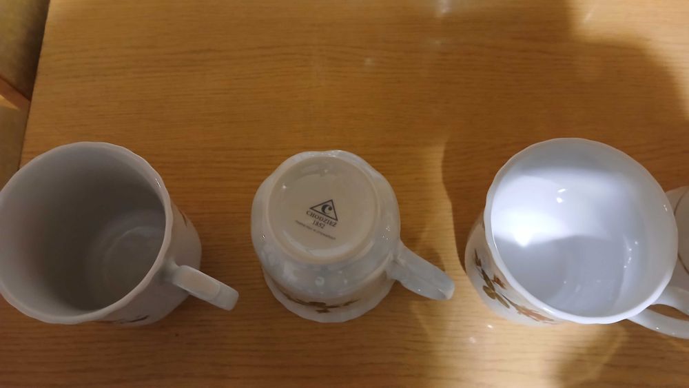 kubki ceramiczne CHODZIEŻ zdobione w róże - 3 sztuki