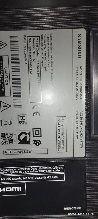 Samsung curvA  ue55mu6505u peças