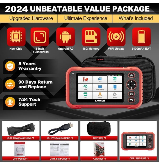 Máquina de diagnóstico Launch CRP129E PLUS touch ANDROID 2GB NOVO