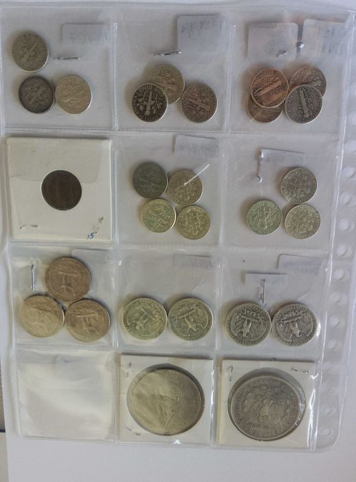 varias moedas coleççao USA boas algumas com SINAIS DE USO