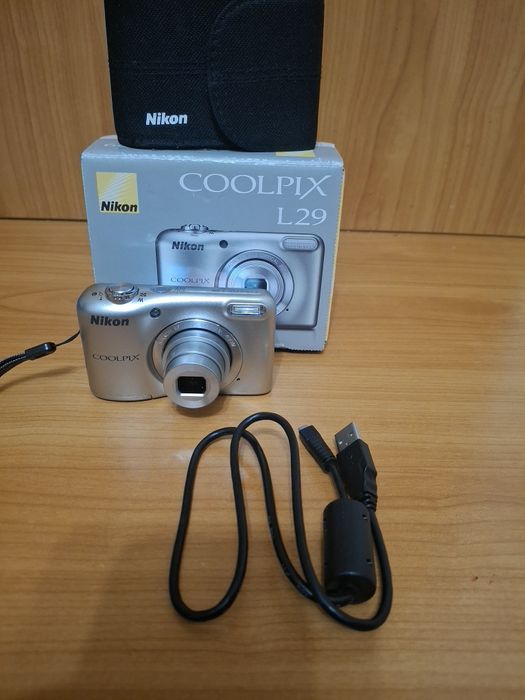 Aparat Cyfrowy Nikon Coolpix L29 Srebrny  Full Set!
