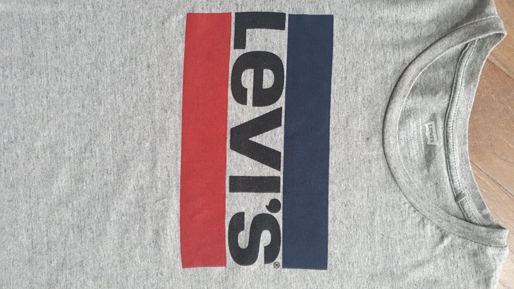 Levis szary T-shirt koszulka z logo rozm. S