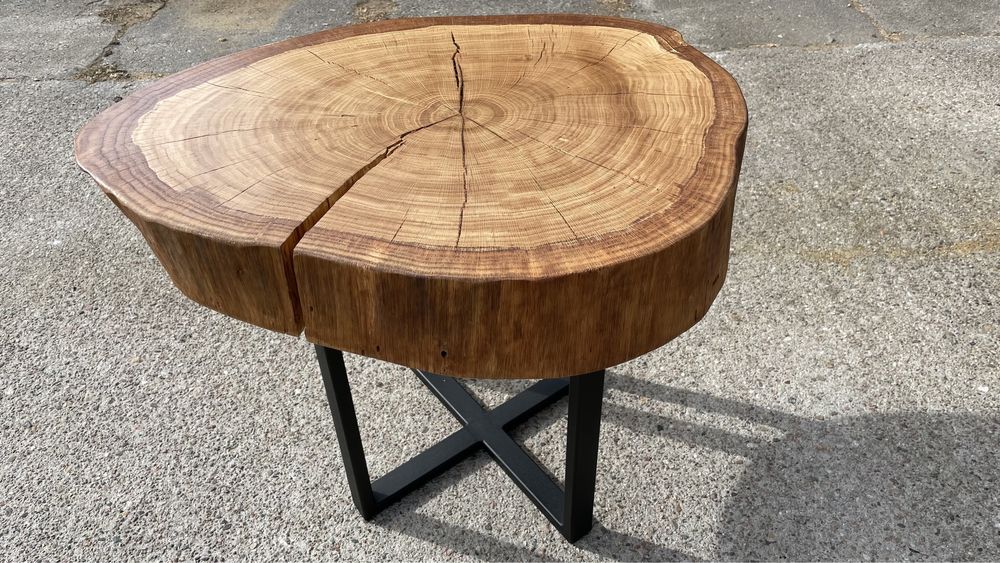 Stolik nocny, kawowy, dębowy monolit olejowany