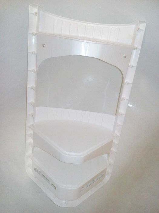 угловая навесная полка в ванную комнату, пластиковая 48 см (3 яруса)