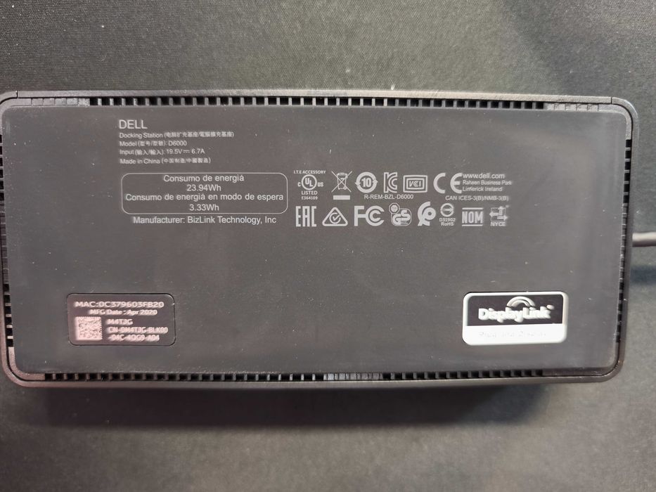 Dell D6000 stacja dokująca + zasilacz 90W Dell - idealna na zdalną