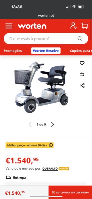 Scooter mobilidade reduzida precisa bateria nova