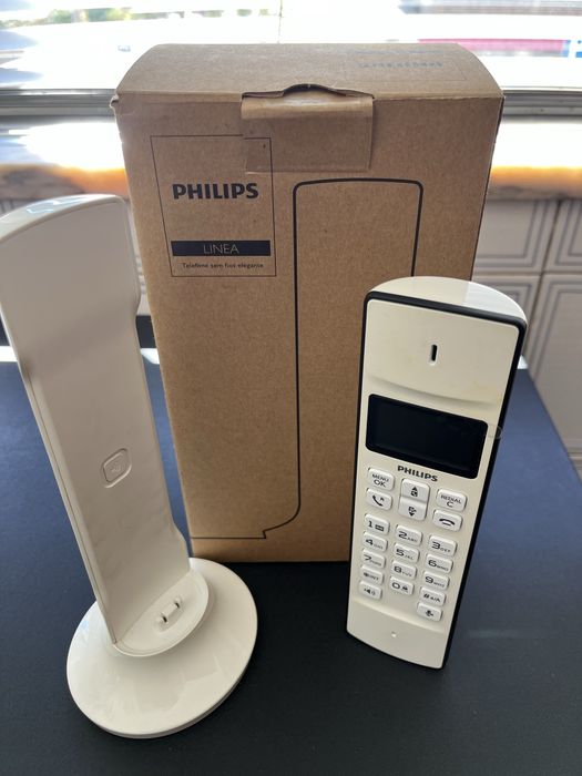 Telefone Fixo Philips Linea M330 Branco – Novo e Selado