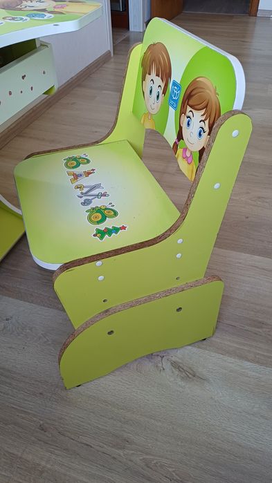 Дитячий стіл і стільчик, регулюється висота