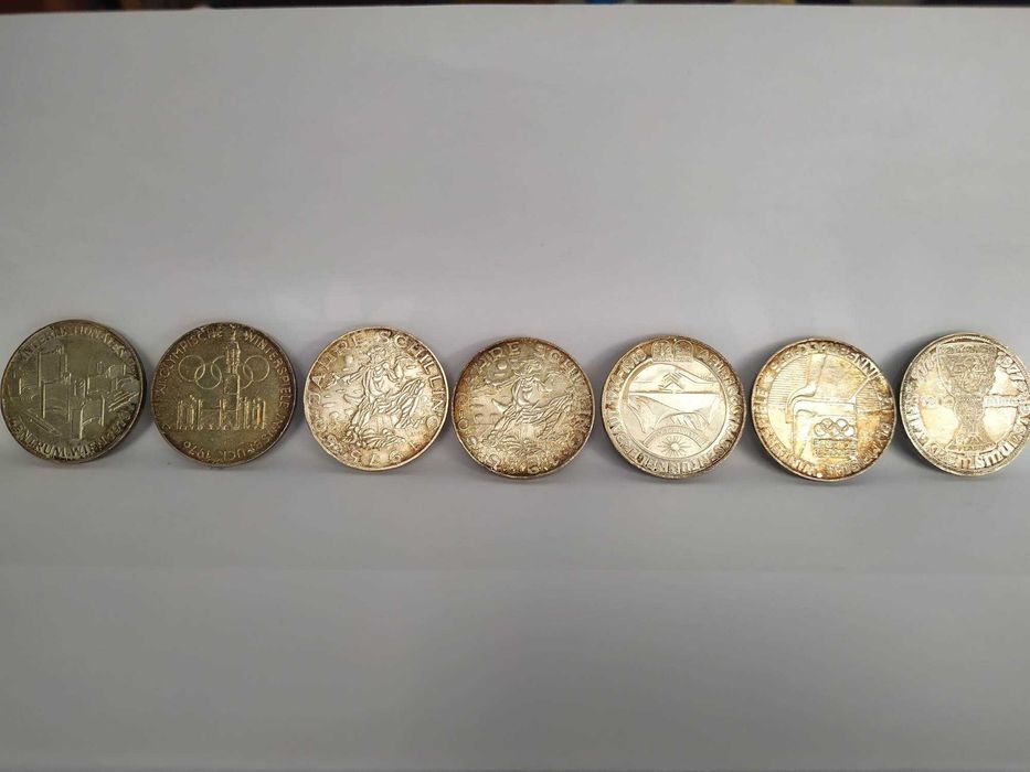 Prata Áustria 100 Schillings, de 1975 a 1979 RARO PATINA COLORIDA