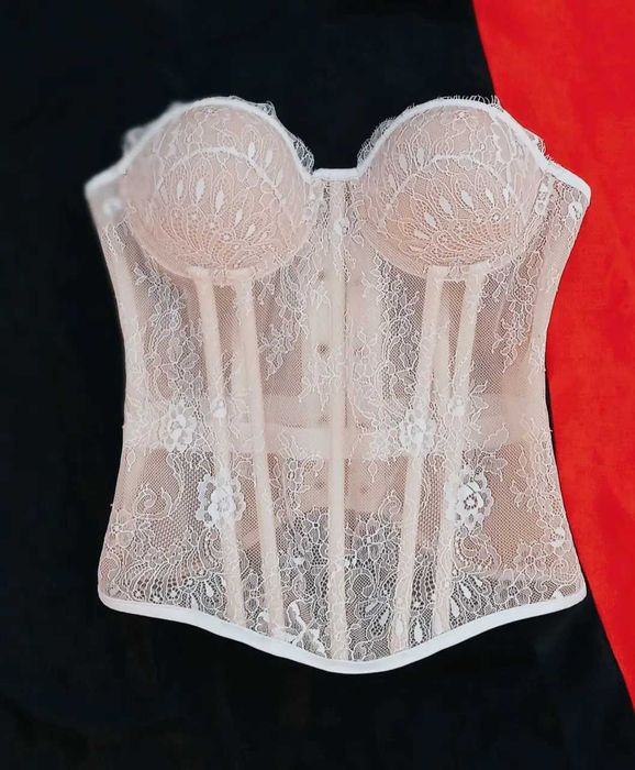 Корсет мережевний. Чорний та бежевий.