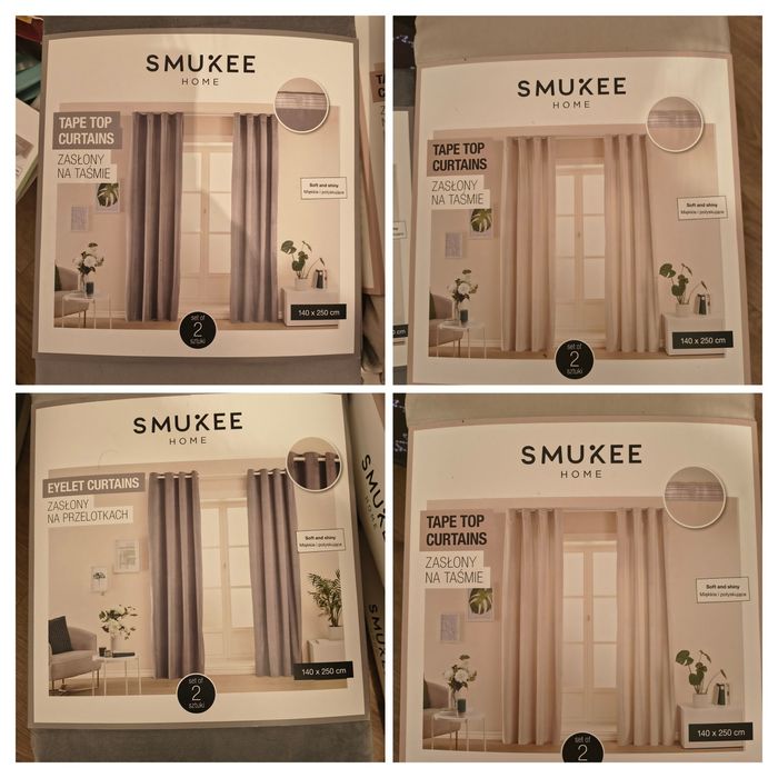 Zasłony welurowe beżowe i szare