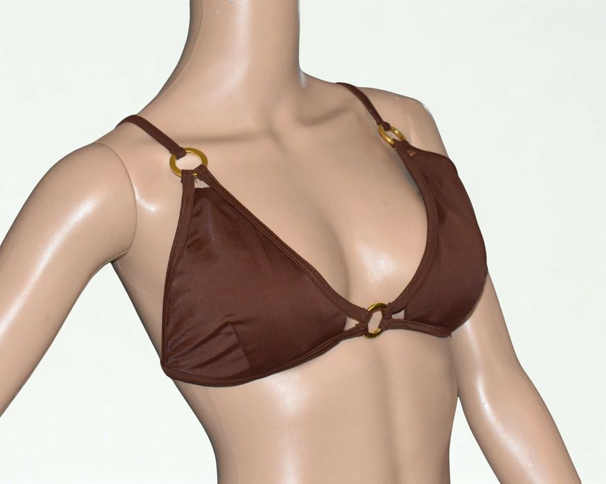 Góra bikini NLY Beach XL 42 brązowa wkładki push-up
