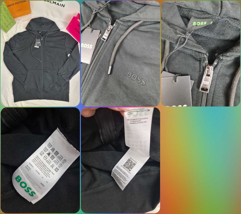 Bluza męska rozpinana kaptur boss maly znaczek hugo