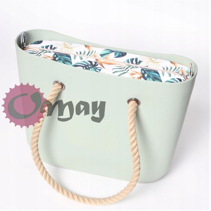 Organizer OBAG STANDARD cudne storczyki beż biszkopt 2 kieszenie OMAY