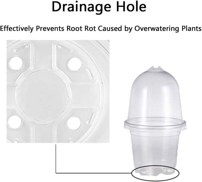 Doniczki do sadzonek z pokrywką wentylacyjną 12szt