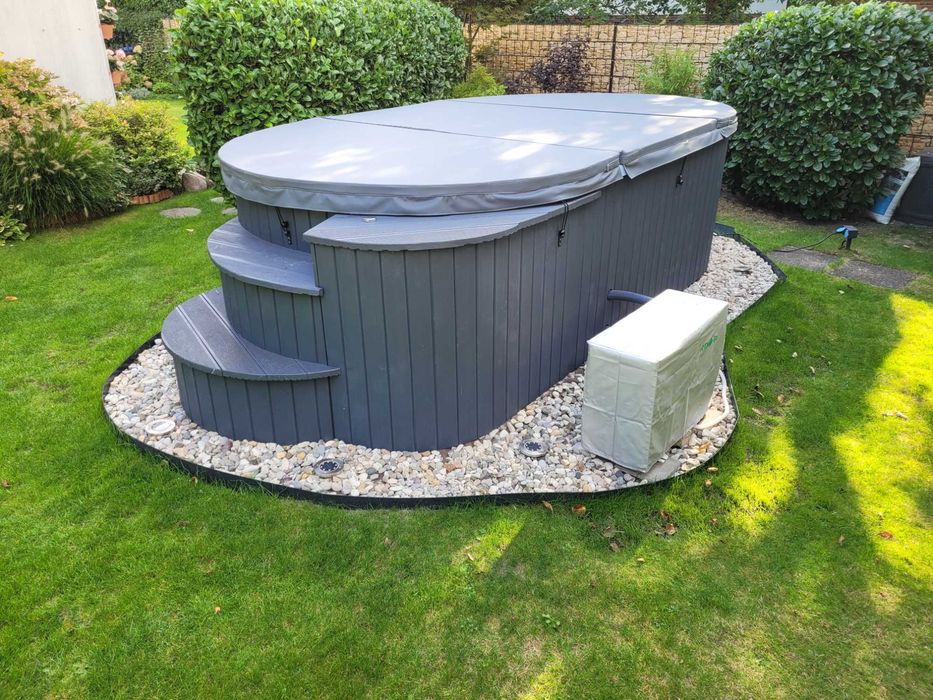 Basen z Pompa Ciepła LED jacuzzi poliestrowy pływacki HYDROMASAŻ SPA
