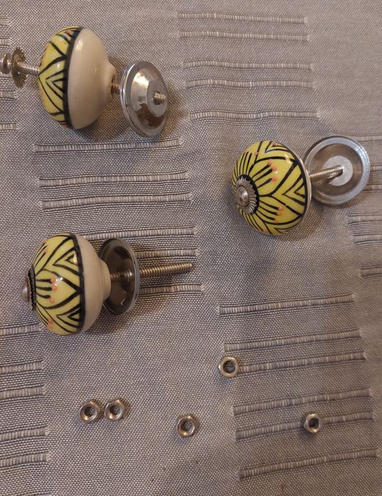 Gałki ceramiczne boho do szafki 3 sztuki