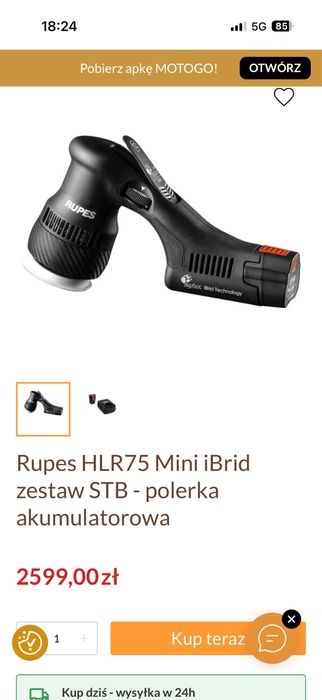 Rupes HLR75/STB polerka akumulatorowa